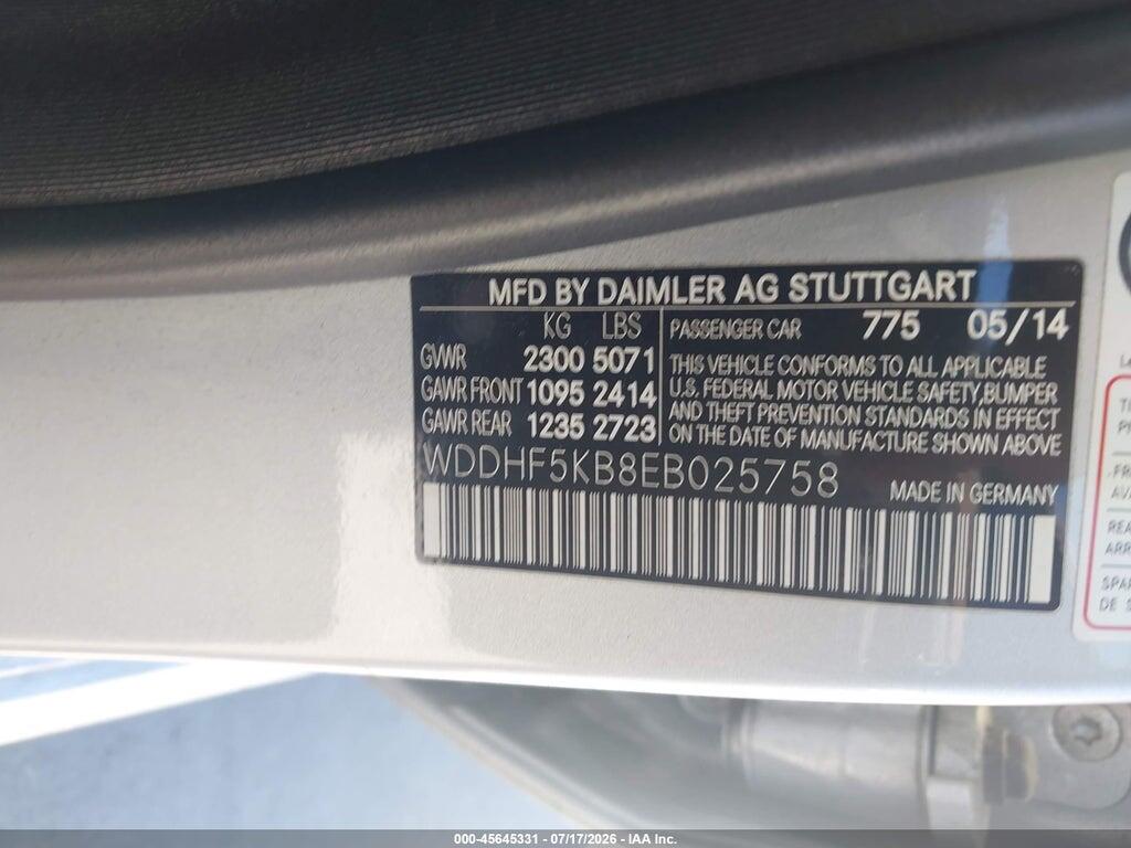 WDDHF5KB8EB025758 2014 MERCEDES-BENZ E 350 photo no. 9