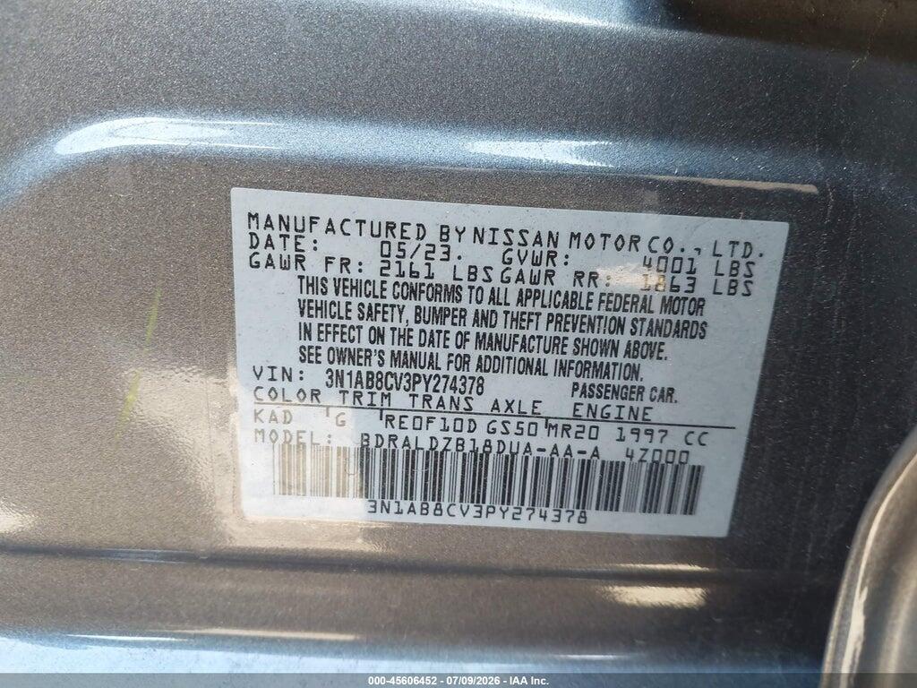 3N1AB8CV3PY274378 2023 NISSAN SENTRA photo no. 9