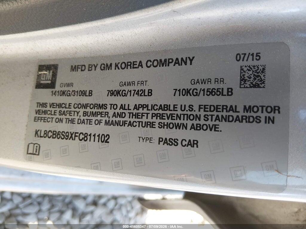 KL8CB6S9XFC811102 2015 CHEVROLET SPARK photo no. 9
