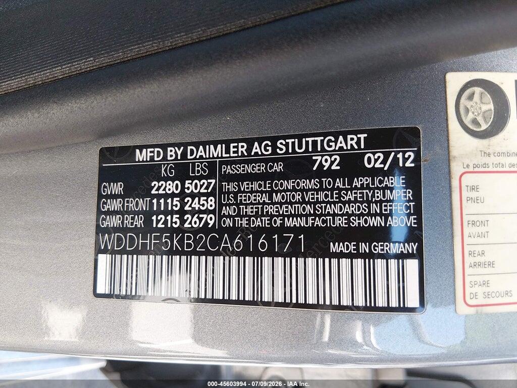 WDDHF5KB2CA616171 2012 MERCEDES-BENZ E 350 photo no. 9