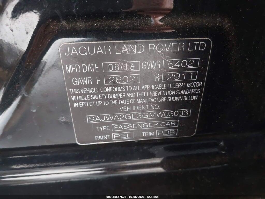 SAJWA2GE3GMW03033 2016 JAGUAR XJ photo no. 9
