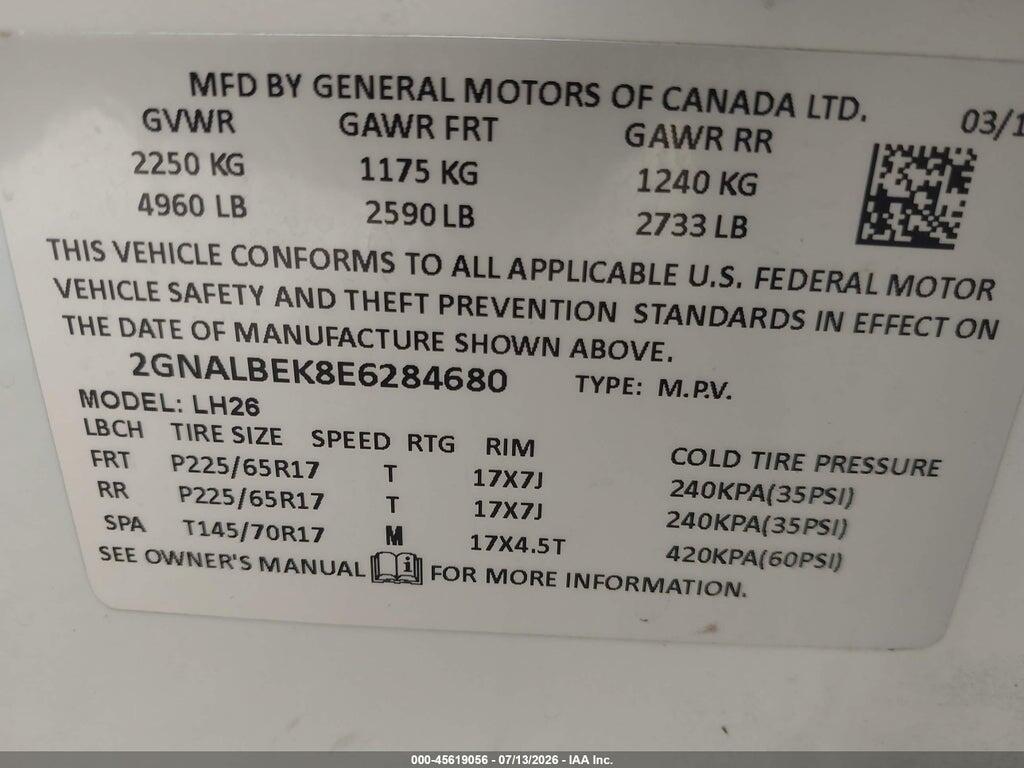 2GNALBEK8E6284680 2014 CHEVROLET EQUINOX photo no. 9