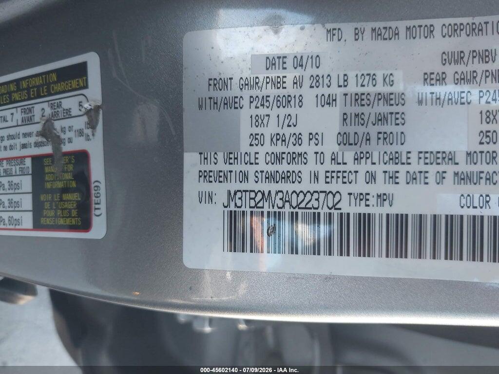 JM3TB2MV3A0223702 2010 MAZDA CX-9 photo no. 9