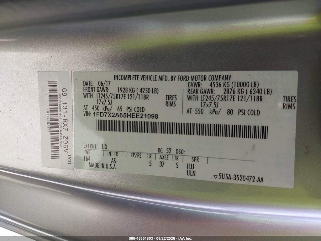 1FD7X2A65HEE21098 2017 FORD F-250 photo no. 9