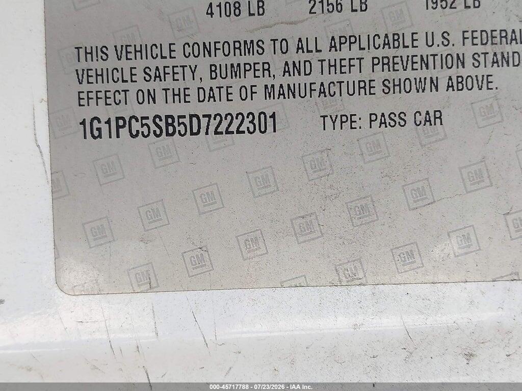 1G1PC5SB5D7222301 2013 CHEVROLET CRUZE photo no. 9