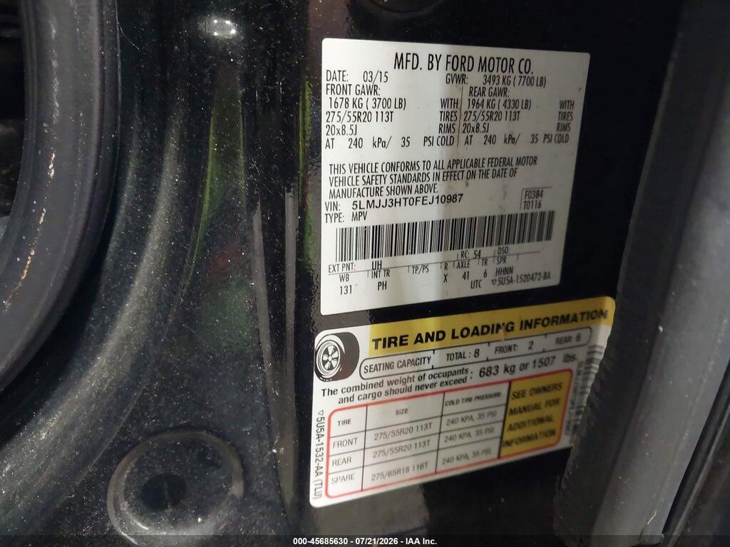 5LMJJ3HT0FEJ10987 2015 LINCOLN NAVIGATOR L photo no. 9