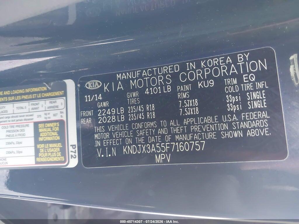 KNDJX3A55F7160757 2015 KIA SOUL photo no. 9