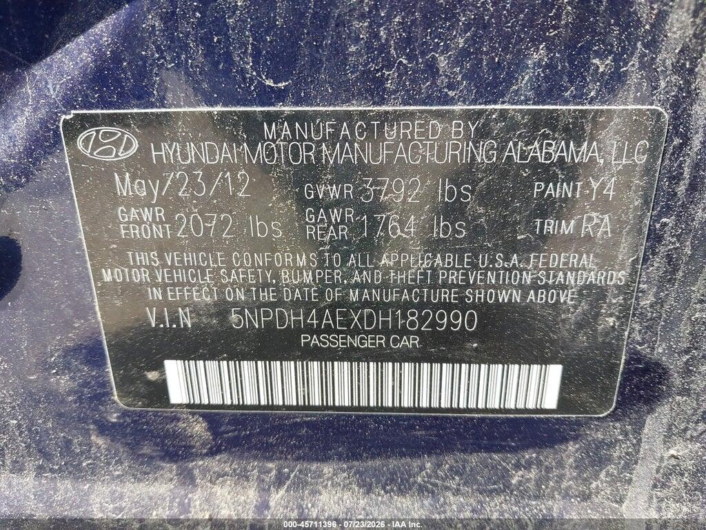 5NPDH4AEXDH182990 2013 HYUNDAI ELANTRA photo no. 9
