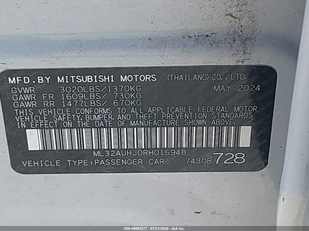 ML32AUHJ0RH015948 2024 MITSUBISHI MIRAGE photo no. 9