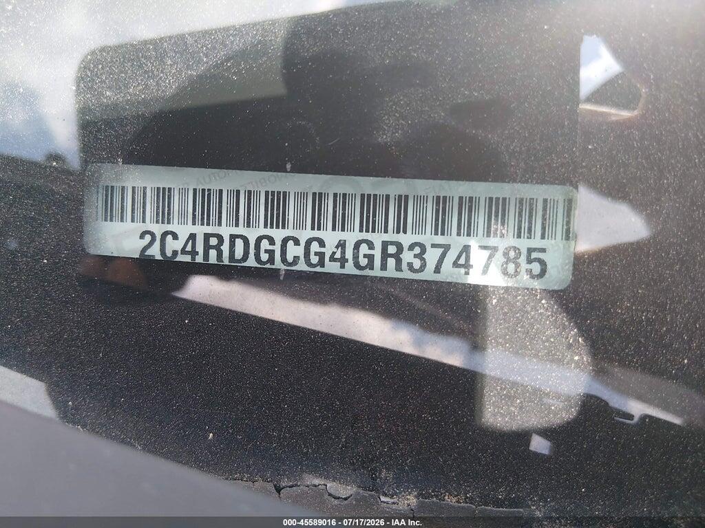 2C4RDGCG4GR374785 2016 DODGE GRAND CARAVAN photo no. 9