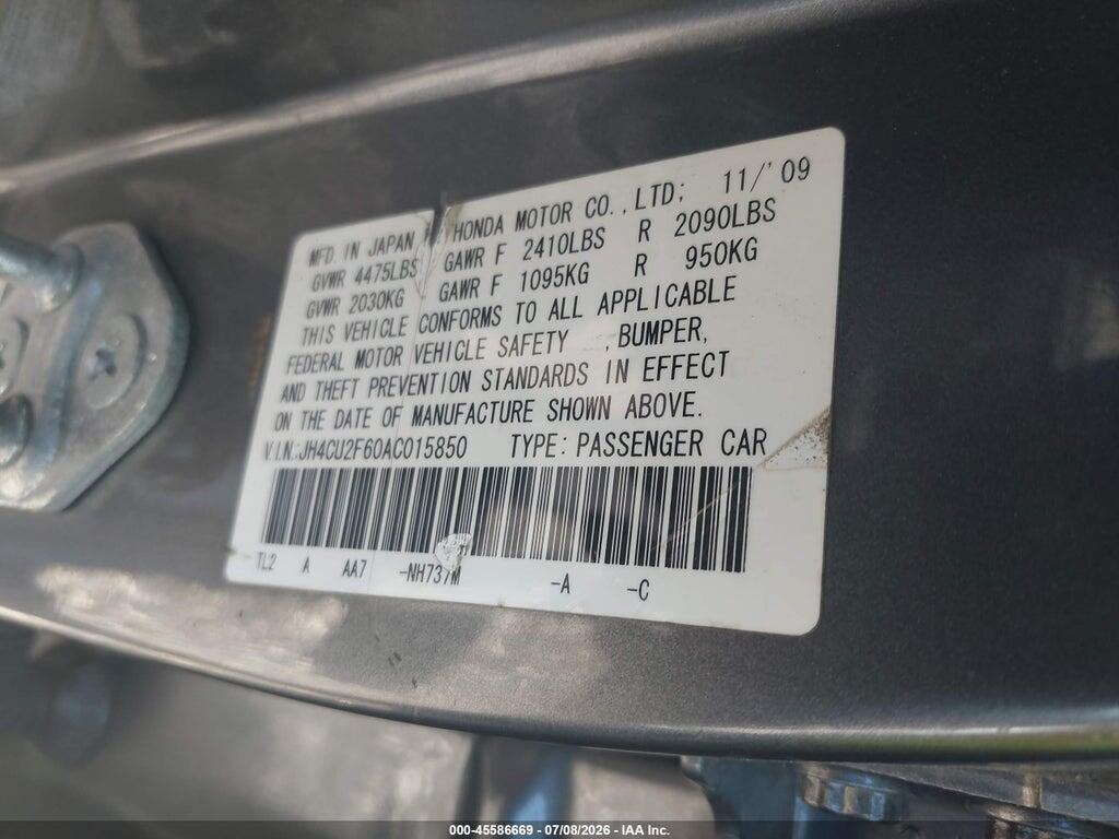 JH4CU2F60AC015850 2010 ACURA TSX photo no. 9