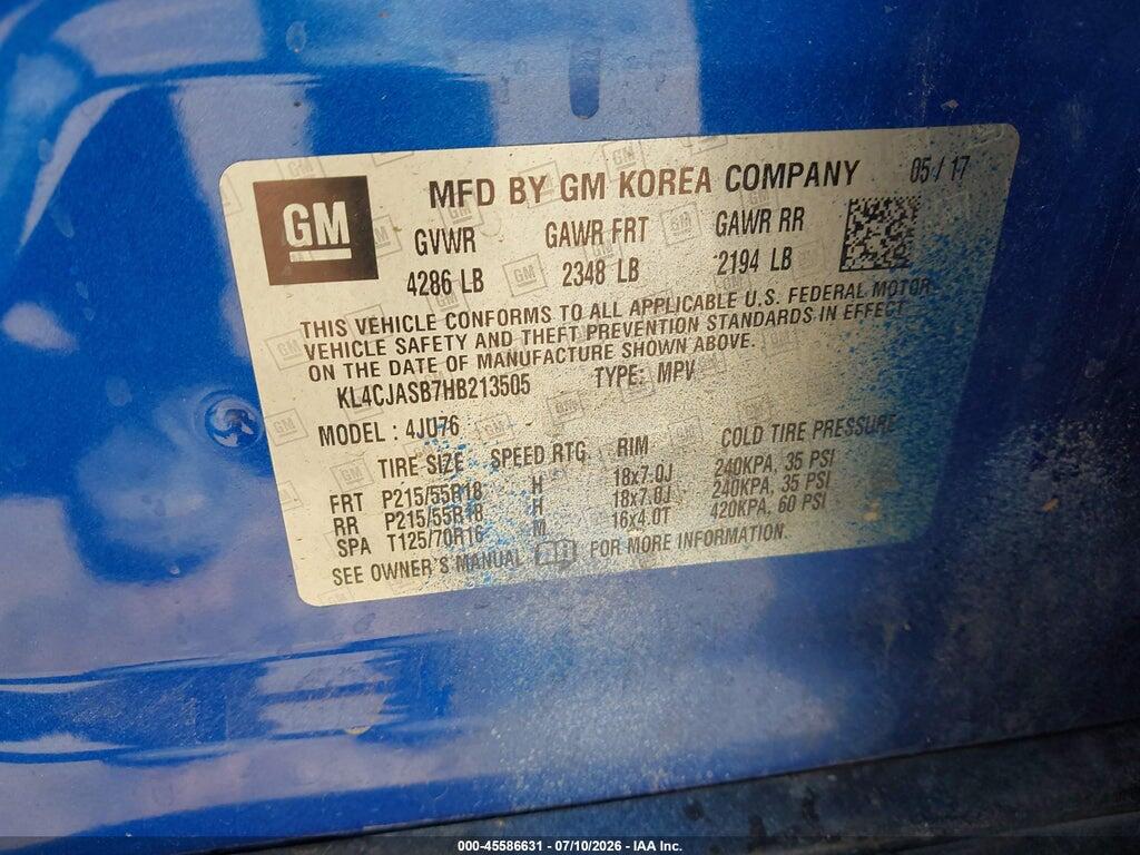 KL4CJASB7HB213505 2017 BUICK ENCORE photo no. 9