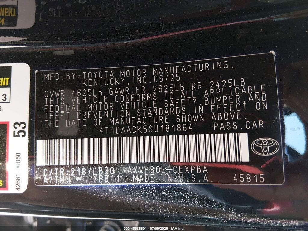4T1DAACK5SU181864 2025 TOYOTA CAMRY photo no. 9