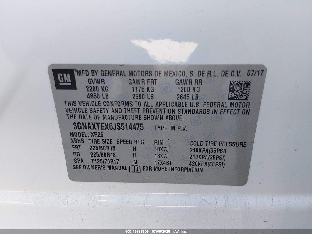 3GNAXTEX6JS514475 2018 CHEVROLET EQUINOX photo no. 9