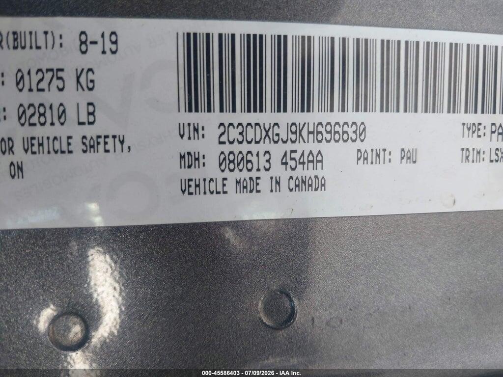 2C3CDXGJ9KH696630 2019 DODGE CHARGER photo no. 9
