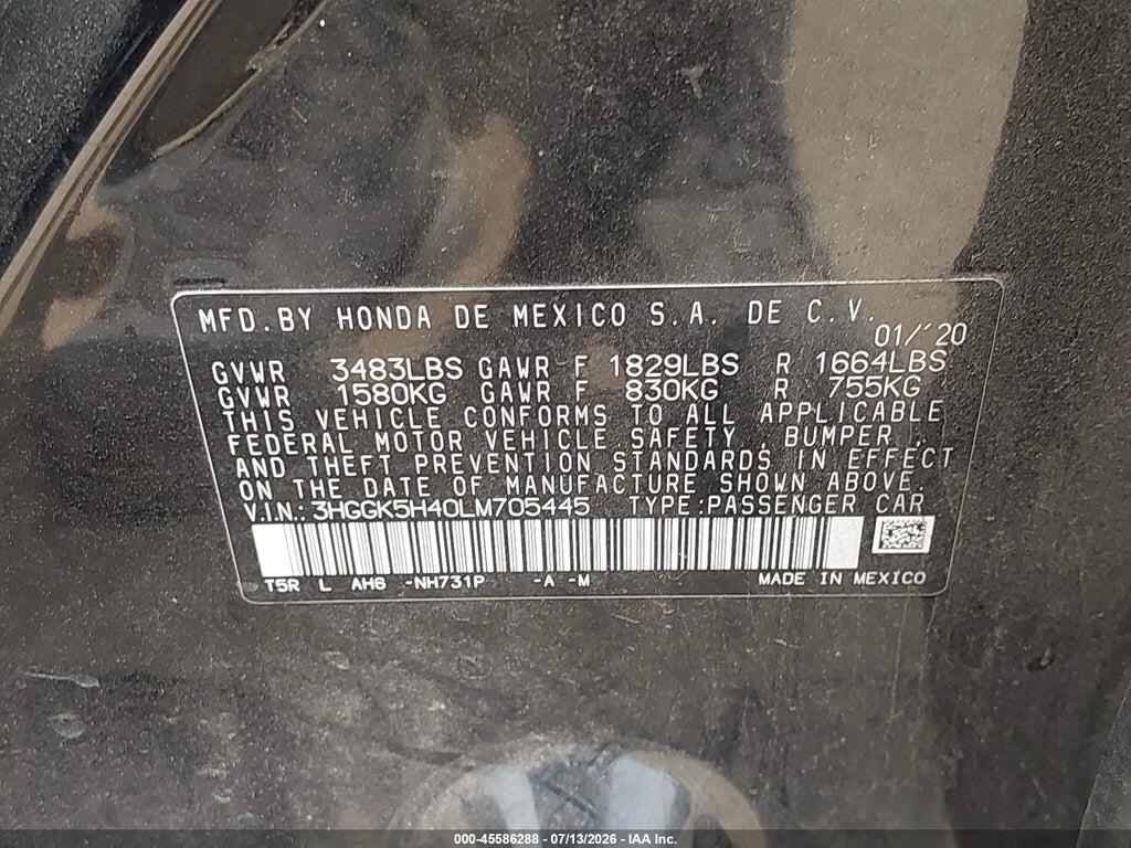 3HGGK5H40LM705445 2020 HONDA FIT photo no. 9