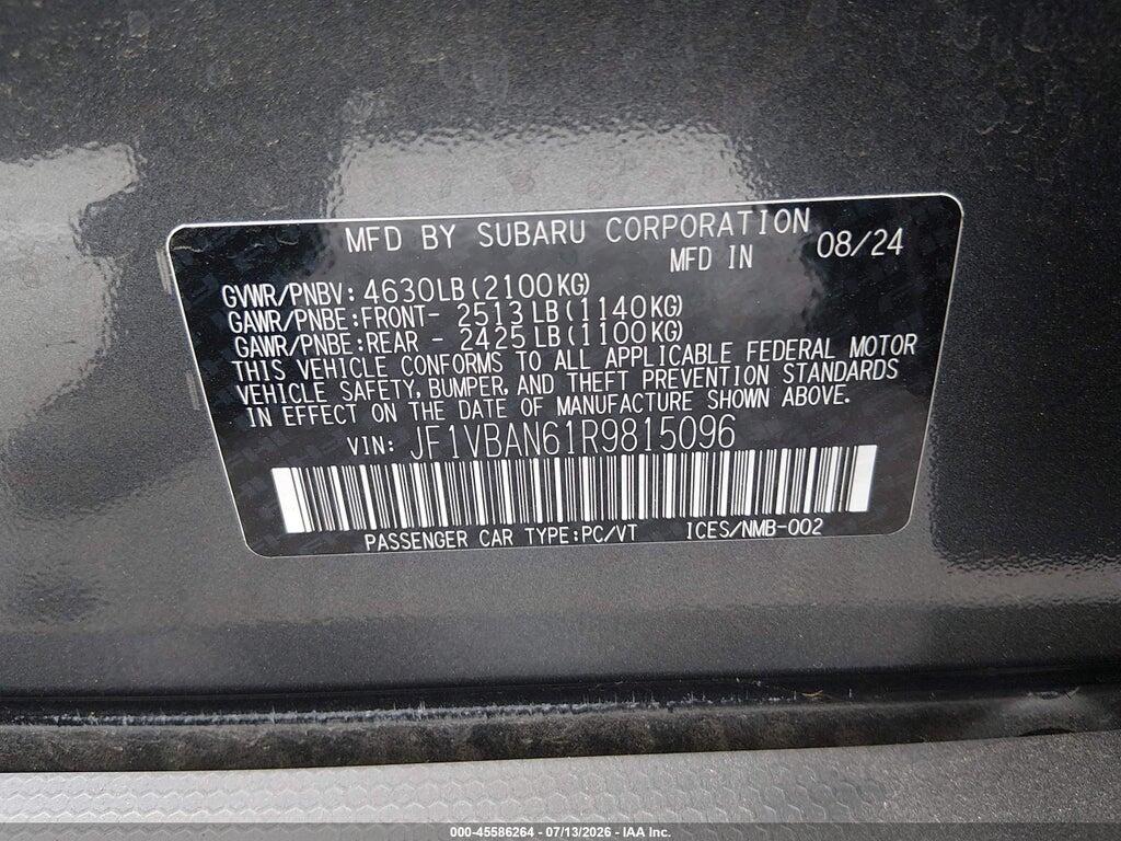 JF1VBAN61R9815096 2024 SUBARU WRX photo no. 9