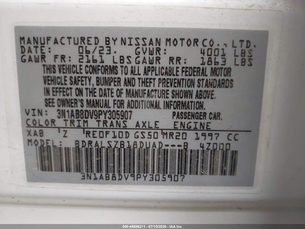 3N1AB8DV9PY305907 2023 NISSAN SENTRA photo no. 9
