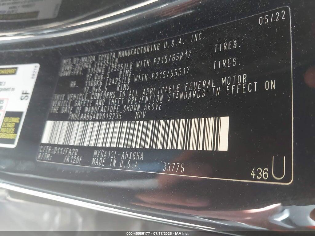 7MUCAABG4NV019235 2022 TOYOTA COROLLA CROSS photo no. 9