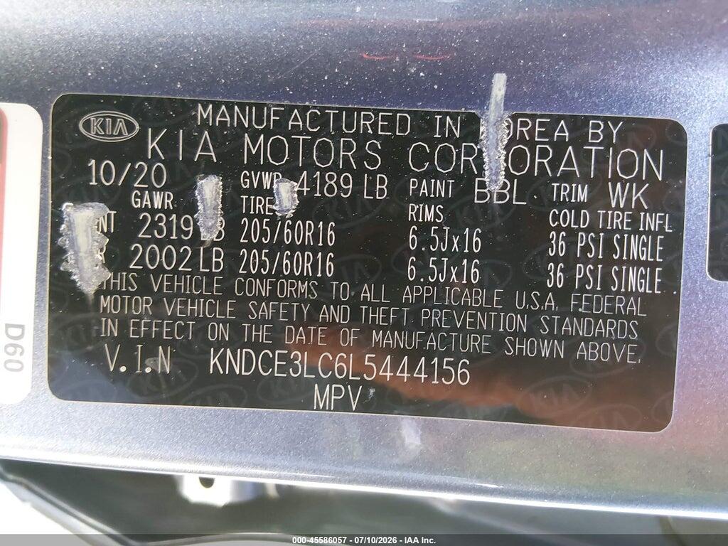 KNDCE3LC6L5444156 2020 KIA NIRO photo no. 9