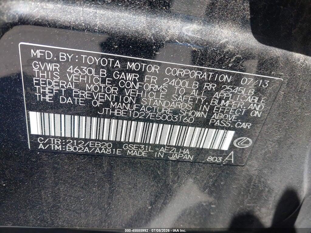 JTHBE1D27E5003160 2014 LEXUS IS 350 photo no. 9