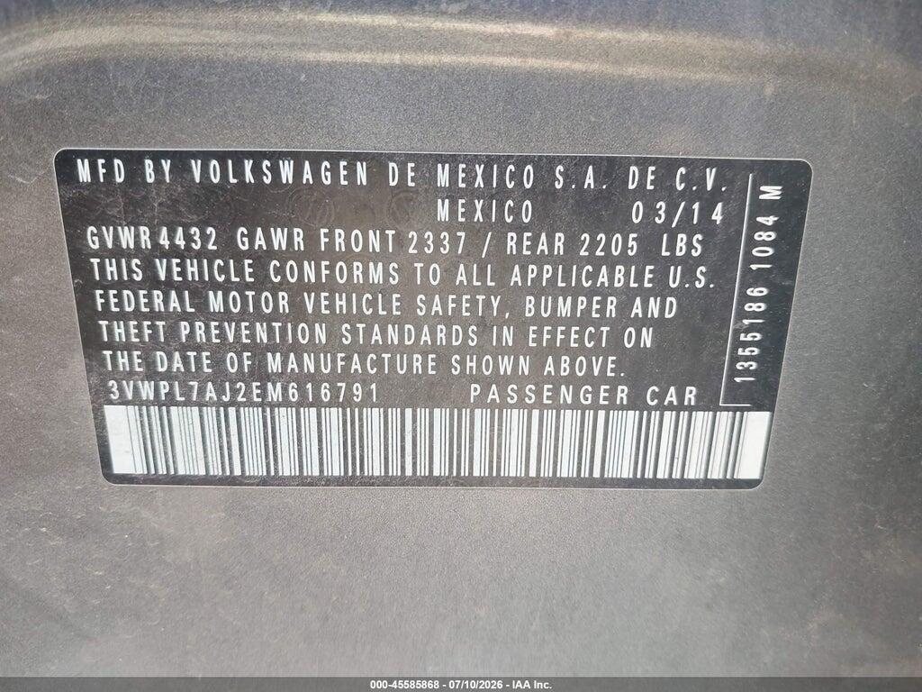3VWPL7AJ2EM616791 2014 VOLKSWAGEN JETTA SPORTWAGEN photo no. 9