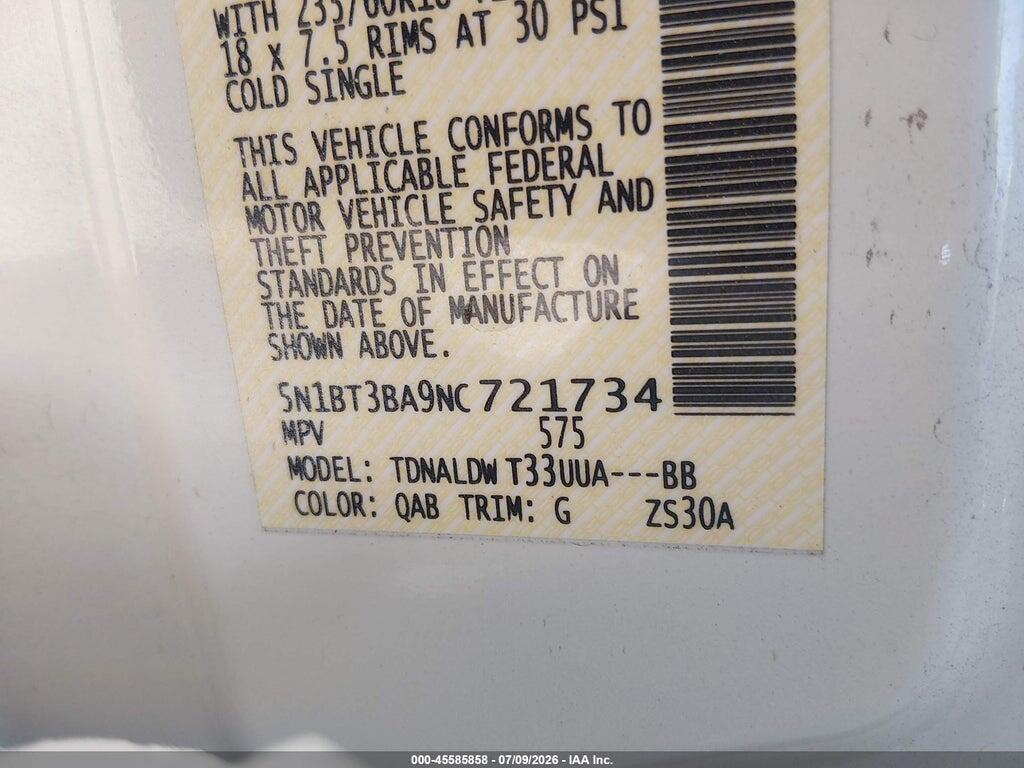 5N1BT3BA9NC721734 2022 NISSAN ROGUE photo no. 9