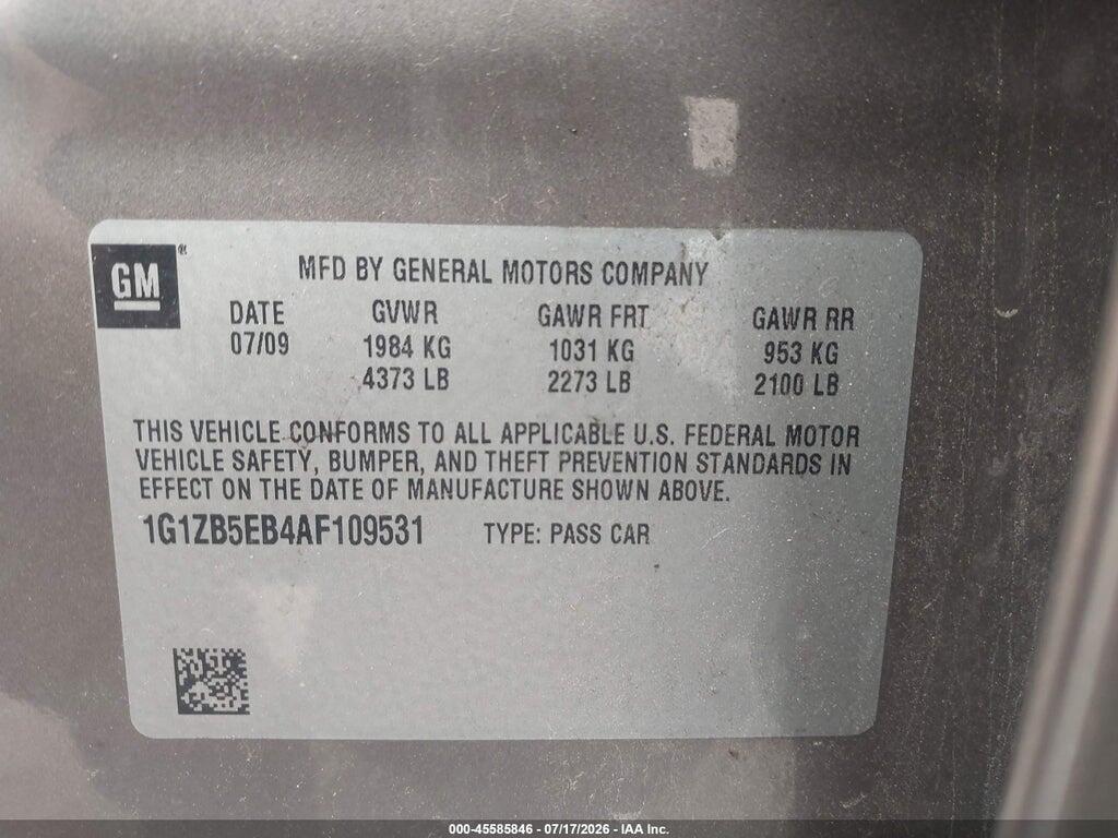 1G1ZB5EB4AF109531 2010 CHEVROLET MALIBU photo no. 9