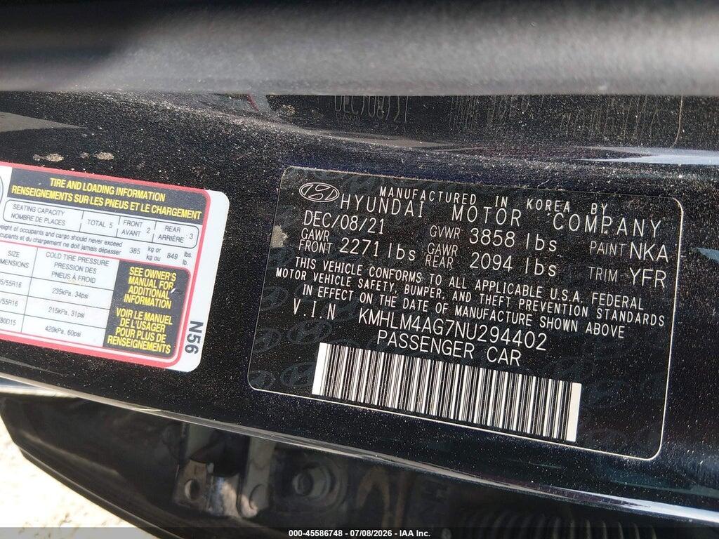 KMHLM4AG7NU294402 2022 HYUNDAI ELANTRA photo no. 9
