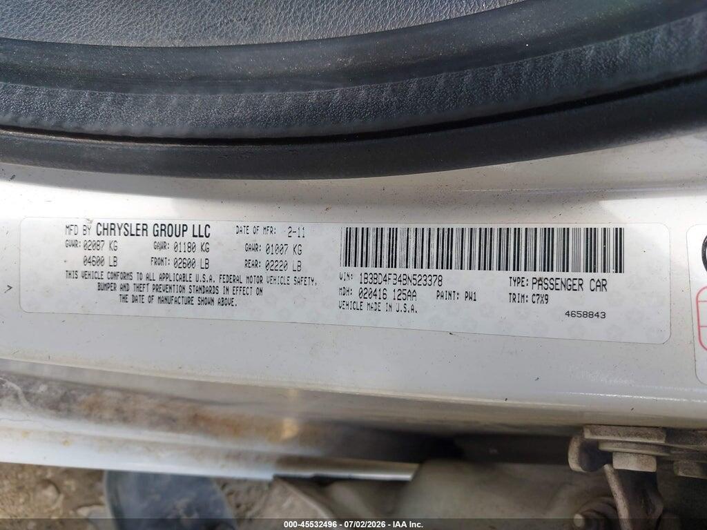 1B3BD4FB4BN523378 2011 DODGE AVENGER photo no. 9