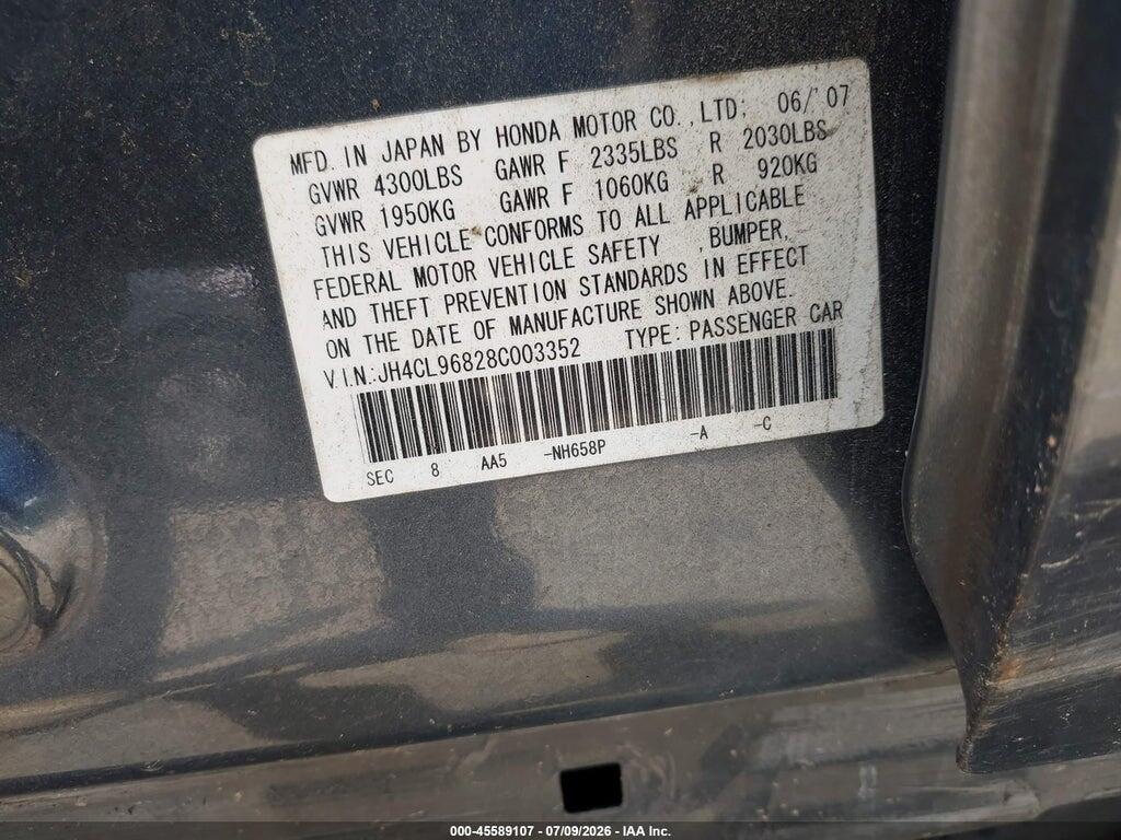 JH4CL96828C003352 2008 ACURA TSX photo no. 9