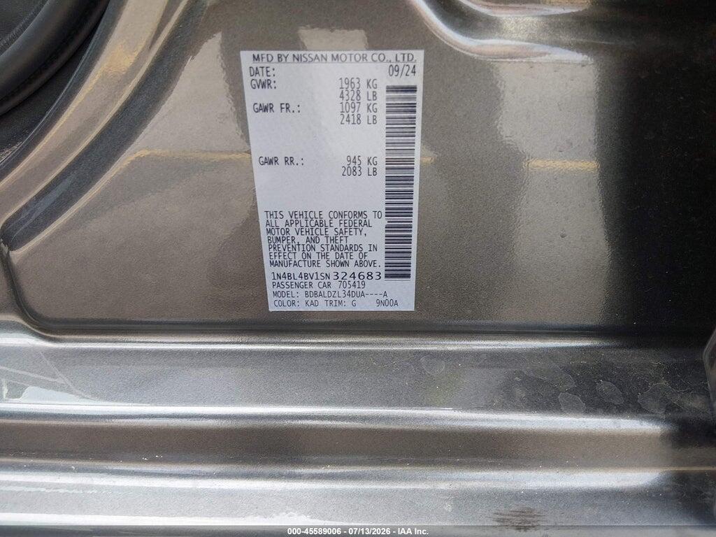 1N4BL4BV1SN324683 2025 NISSAN ALTIMA photo no. 9
