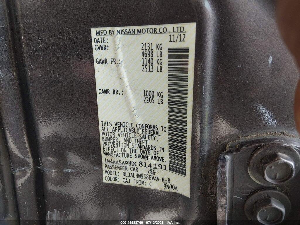 1N4AA5AP8DC814191 2013 NISSAN MAXIMA photo no. 9