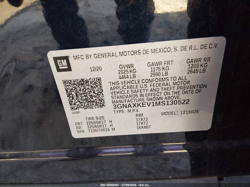 3GNAXKEV1MS130522 2021 CHEVROLET EQUINOX photo no. 9