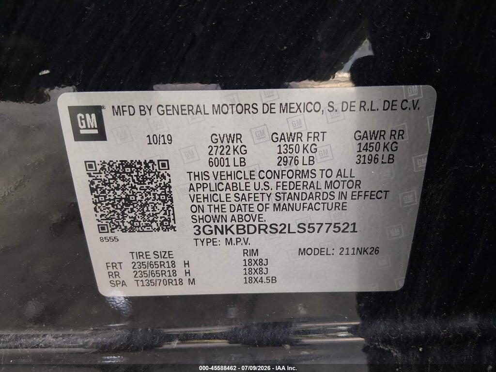 3GNKBDRS2LS577521 2020 CHEVROLET BLAZER photo no. 9
