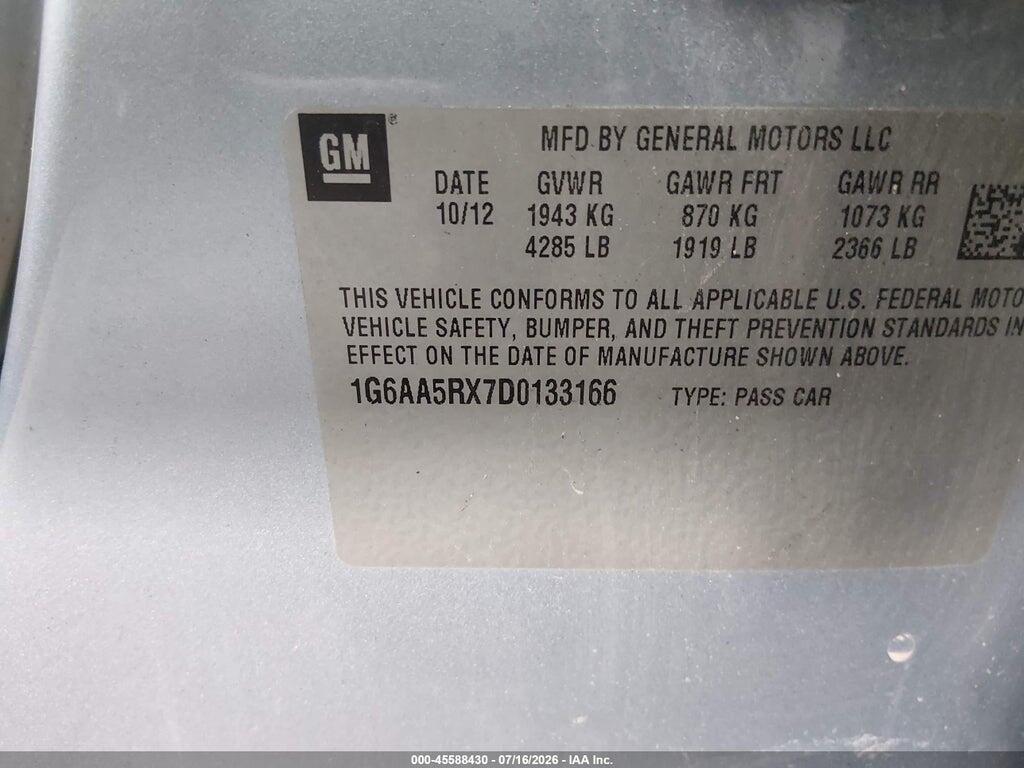 1G6AA5RX7D0133166 2013 CADILLAC ATS photo no. 9