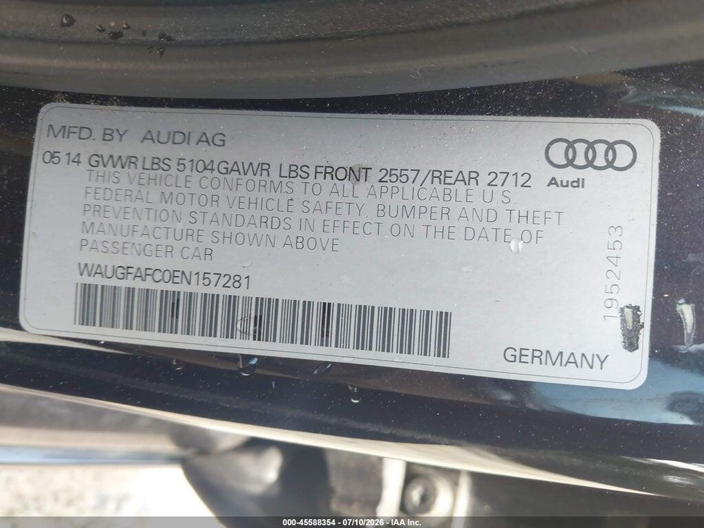 WAUGFAFC0EN157281 2014 AUDI A6 photo no. 9