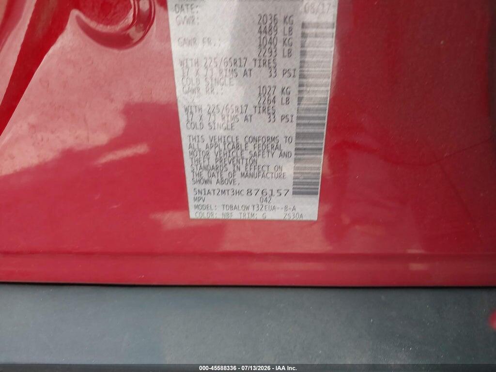 5N1AT2MT3HC876157 2017 NISSAN ROGUE photo no. 9