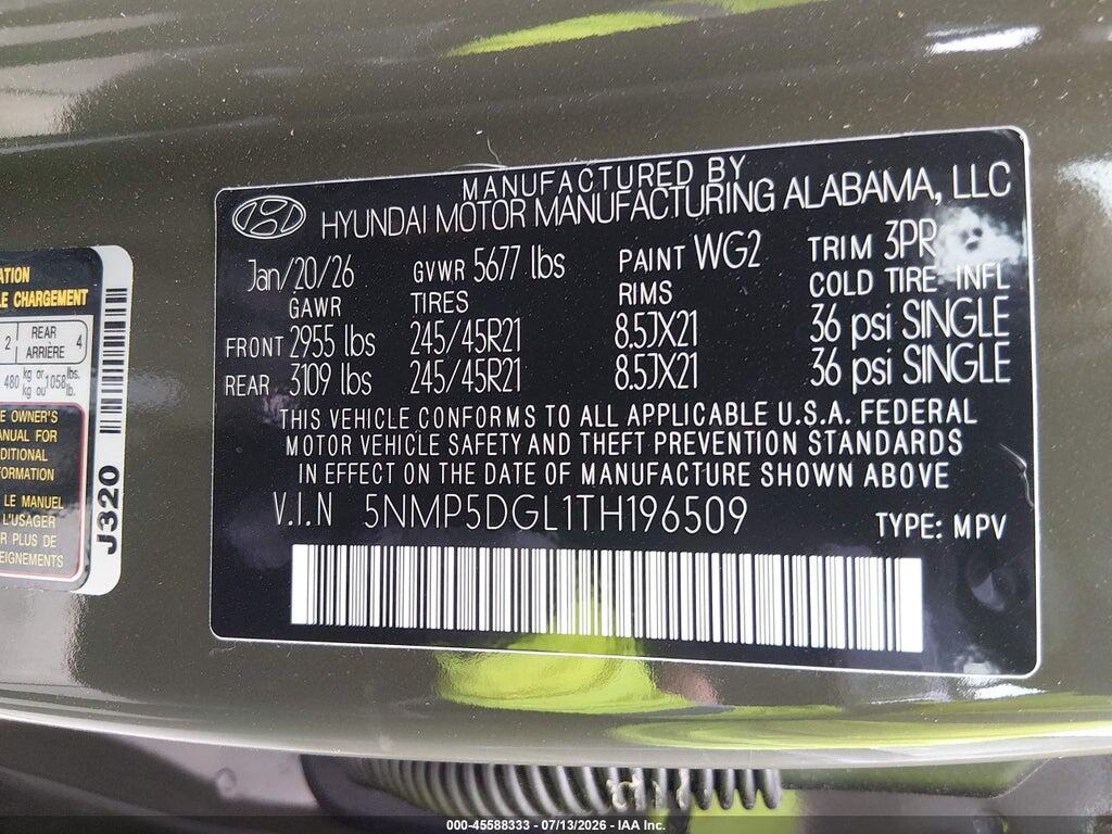 5NMP5DGL1TH196509 2026 HYUNDAI SANTA FE photo no. 9