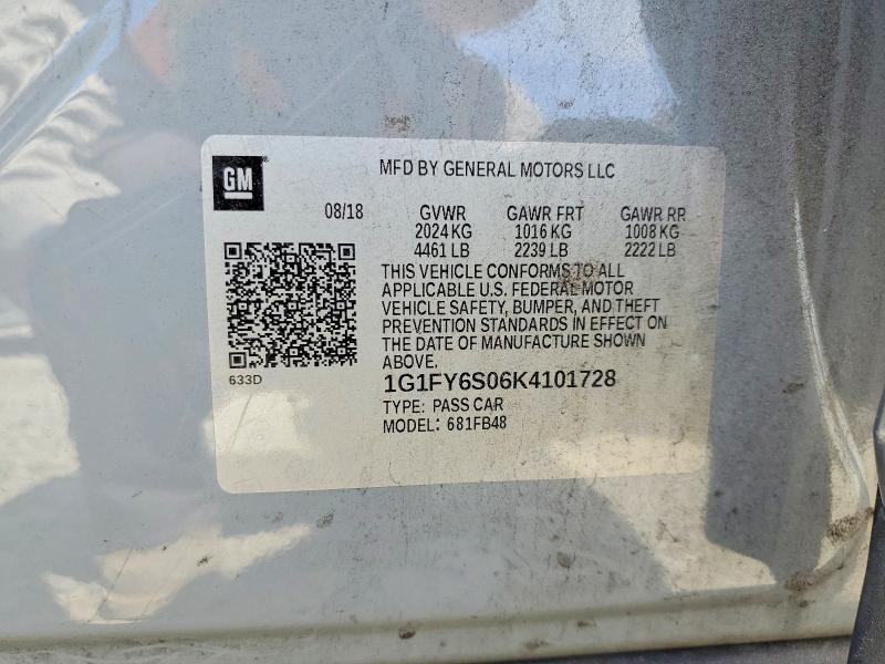 1G1FY6S06K4101728 2019 CHEVROLET BOLT EV photo no. 12