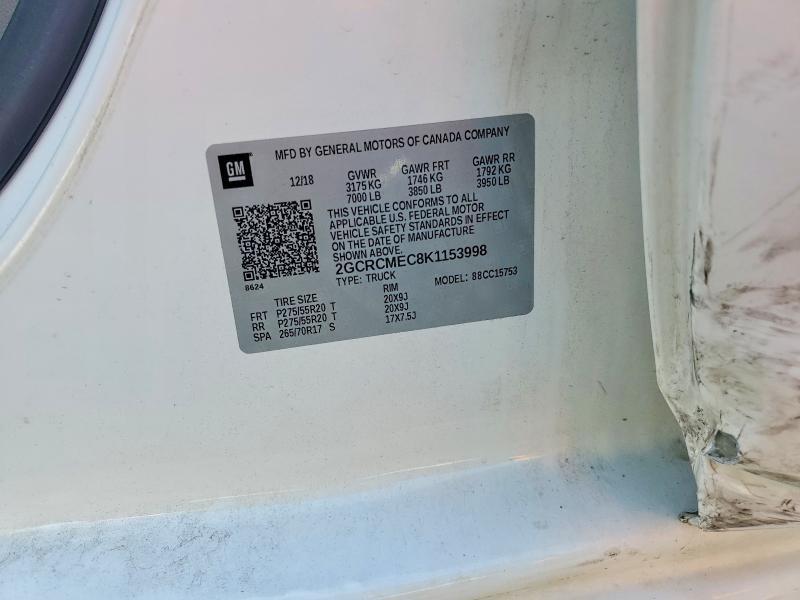 2GCRCMEC8K1153998 2019 CHEVROLET SILVERADO LD photo no. 12