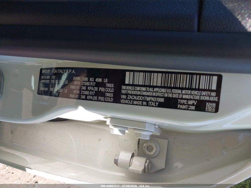 ZACNJDD17MPN31996 2021 JEEP RENEGADE photo no. 9