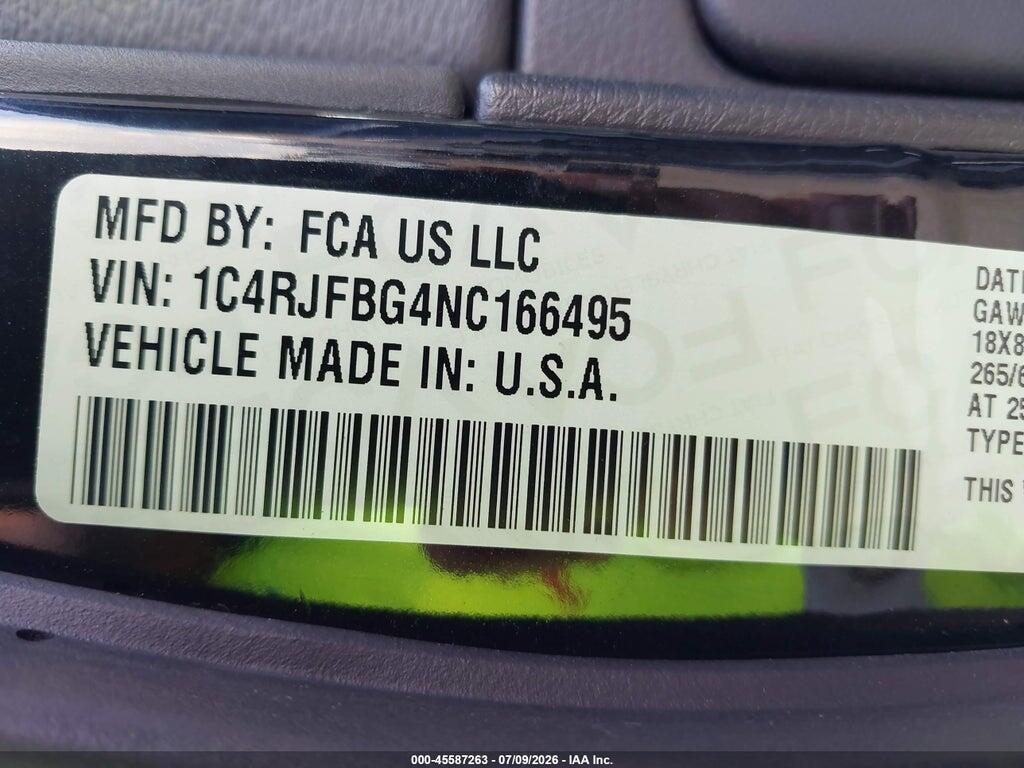 1C4RJFBG4NC166495 2022 JEEP GRAND CHEROKEE WK photo no. 9