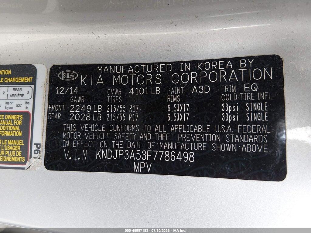 KNDJP3A53F7786498 2015 KIA SOUL photo no. 9
