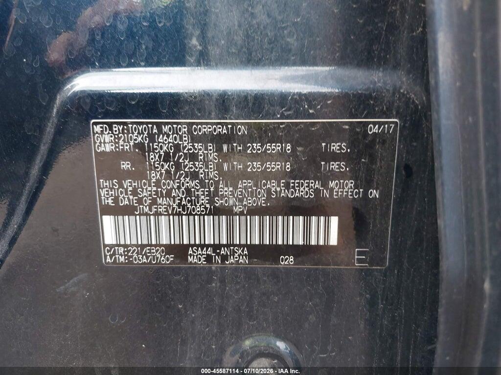 JTMJFREV7HJ708571 2017 TOYOTA RAV4 photo no. 9