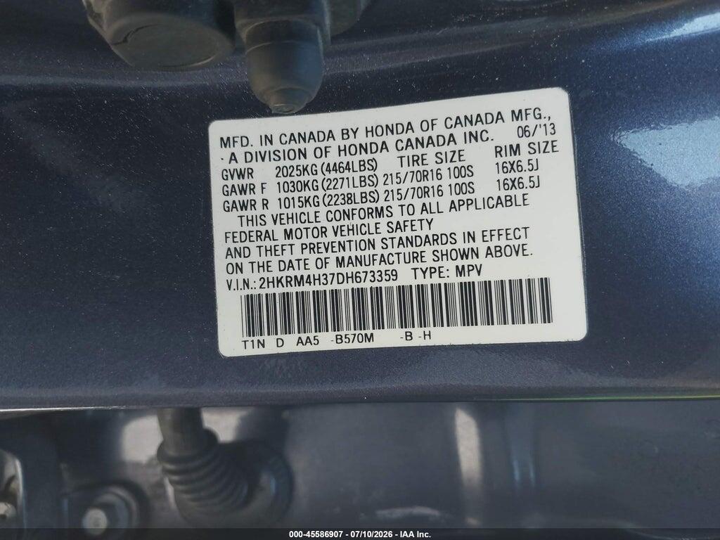 2HKRM4H37DH673359 2013 HONDA CR-V photo no. 9
