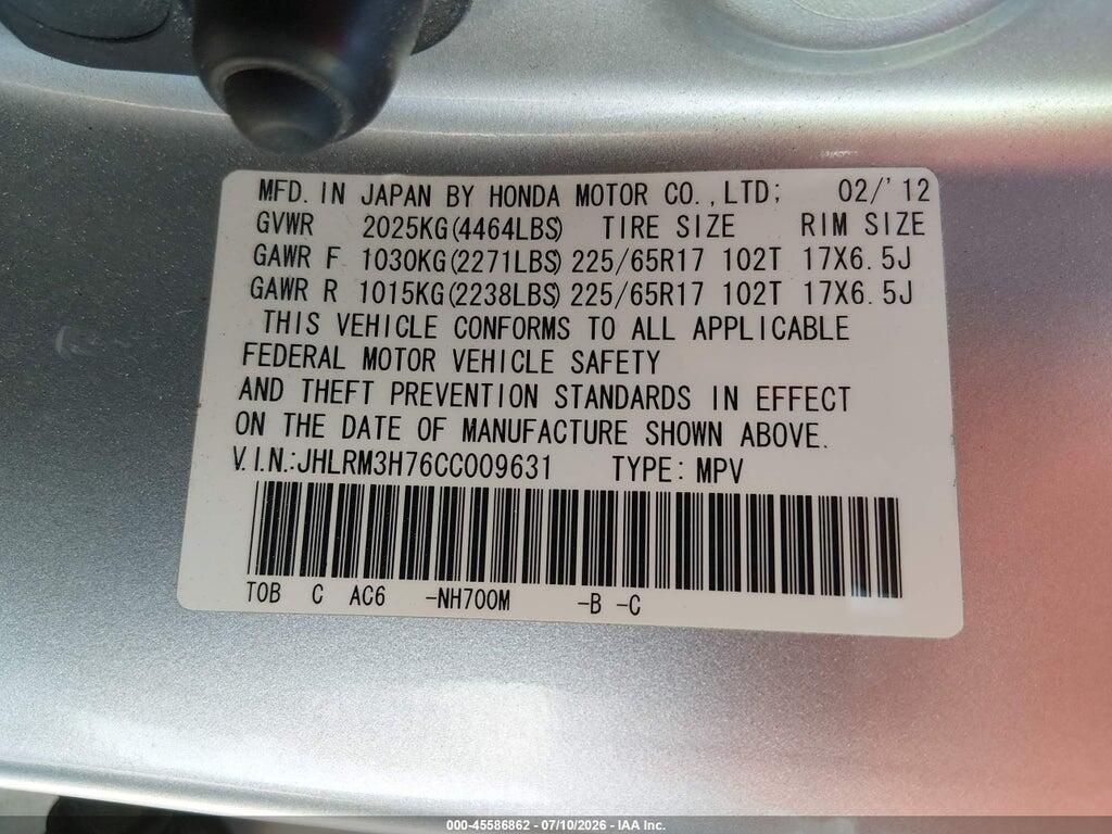JHLRM3H76CC009631 2012 HONDA CR-V photo no. 9