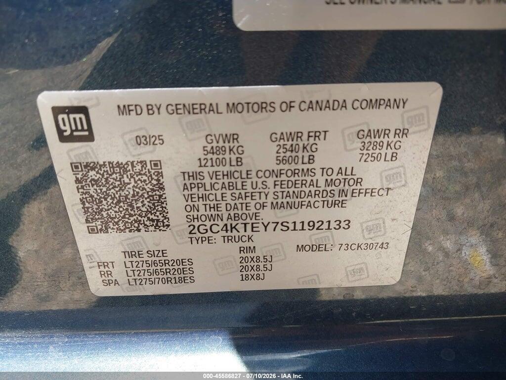 2GC4KTEY7S1192133 2025 CHEVROLET SILVERADO 3500HD photo no. 8