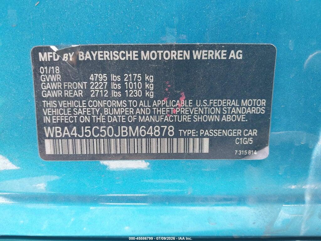WBA4J5C50JBM64878 2018 BMW 440I GRAN COUPE photo no. 9