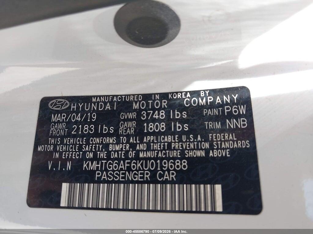 KMHTG6AF6KU019688 2019 HYUNDAI VELOSTER photo no. 9